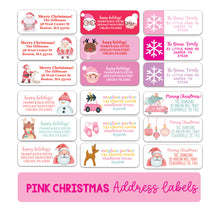 Load image into Gallery viewer, Pink Themed Christmas Address Labels