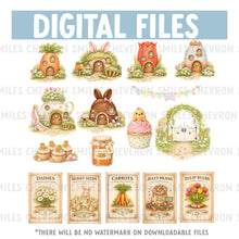 Load image into Gallery viewer, Watercolor Easter Bunny Clipart Bundle – 50+ Spring PNG Graphics