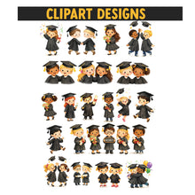 Load image into Gallery viewer, Preschool Graduation Clipart Bundle – Watercolor Kids Graduation PNGs | Class of 2026 School Clipart | Commercial Use