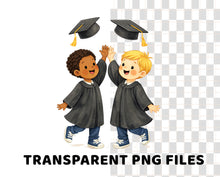 Load image into Gallery viewer, Preschool Graduation Clipart Bundle – Watercolor Kids Graduation PNGs | Class of 2026 School Clipart | Commercial Use