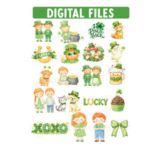 Load image into Gallery viewer, St. Patrick’s Day Clipart Bundle – Watercolor Irish PNGs &amp; Seamless Pattern Papers