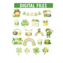 Load image into Gallery viewer, St. Patrick’s Day Clipart Bundle – Watercolor Irish PNGs &amp; Seamless Pattern Papers