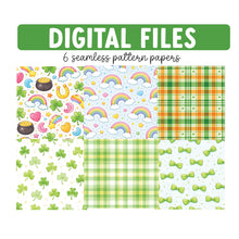 Load image into Gallery viewer, St. Patrick’s Day Clipart Bundle – Watercolor Irish PNGs &amp; Seamless Pattern Papers