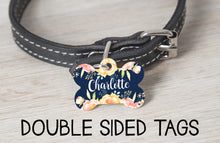 Load image into Gallery viewer, Navy Floral Dog Tag