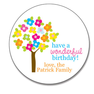 Flower Tree Birthday Sticker