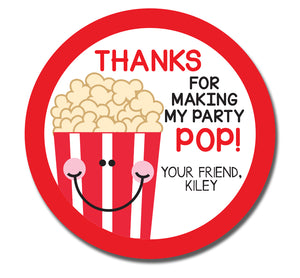 Popcorn Birthday Sticker