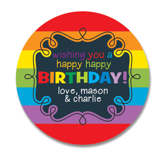 Rainbow BIrthday Sticker